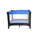 Kiddicare.com Kip Travel Cot Black With Electric Blue Rails And Mat