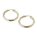 9ct Gold Twisted Creole Earrings