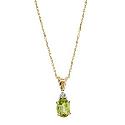 9ct Gold Peridot and Diamond Pendant