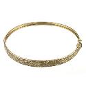 9ct Yellow Gold Diamond Cut Hinged Bracelet
