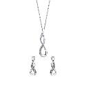 9ct White Gold Diamond Earrings And Pendant Box Set