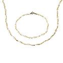 9ct Two Colour Gold Herringbone Necklace